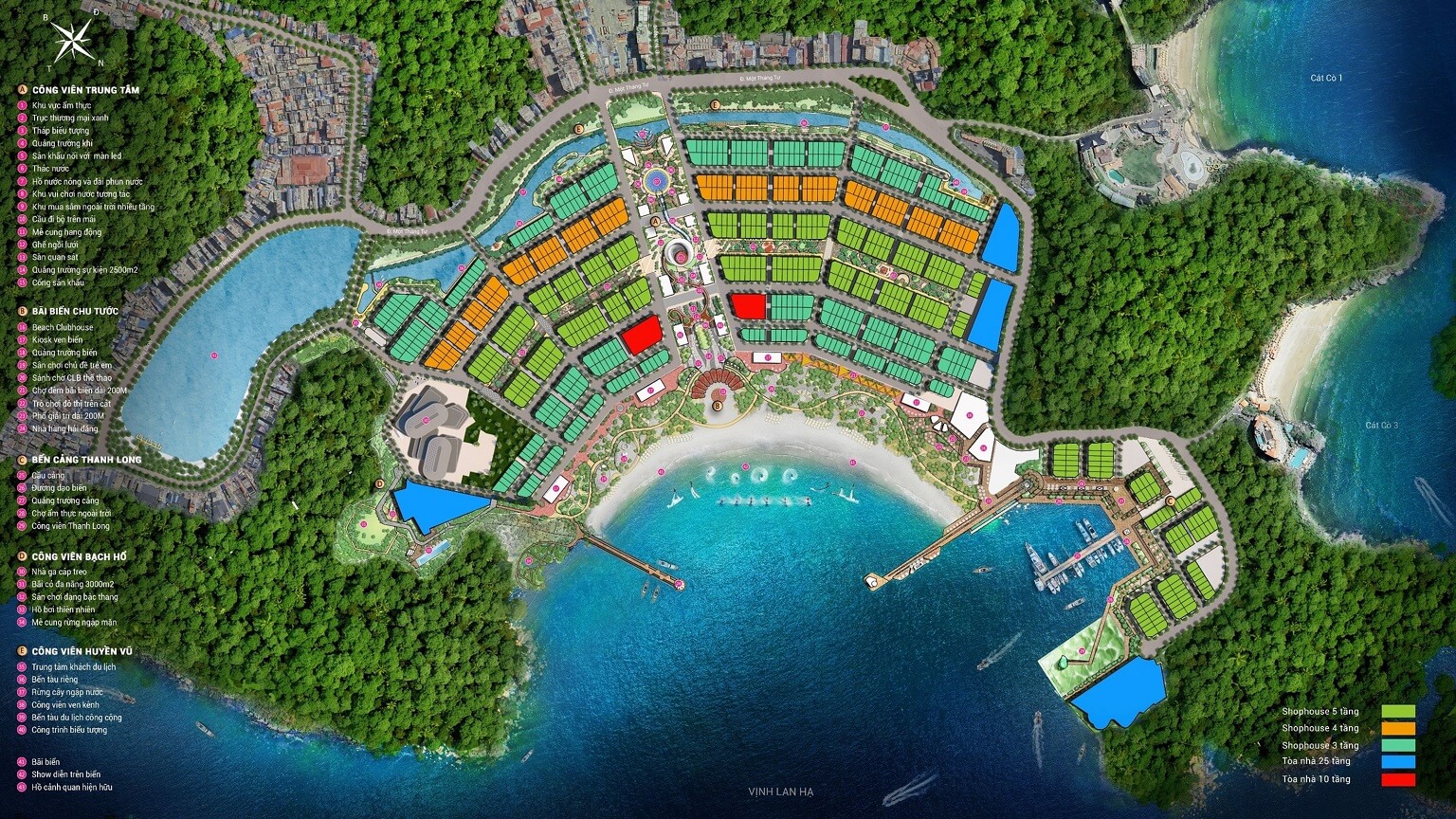 mặt bằng dự án xanh island by sun group cát bà